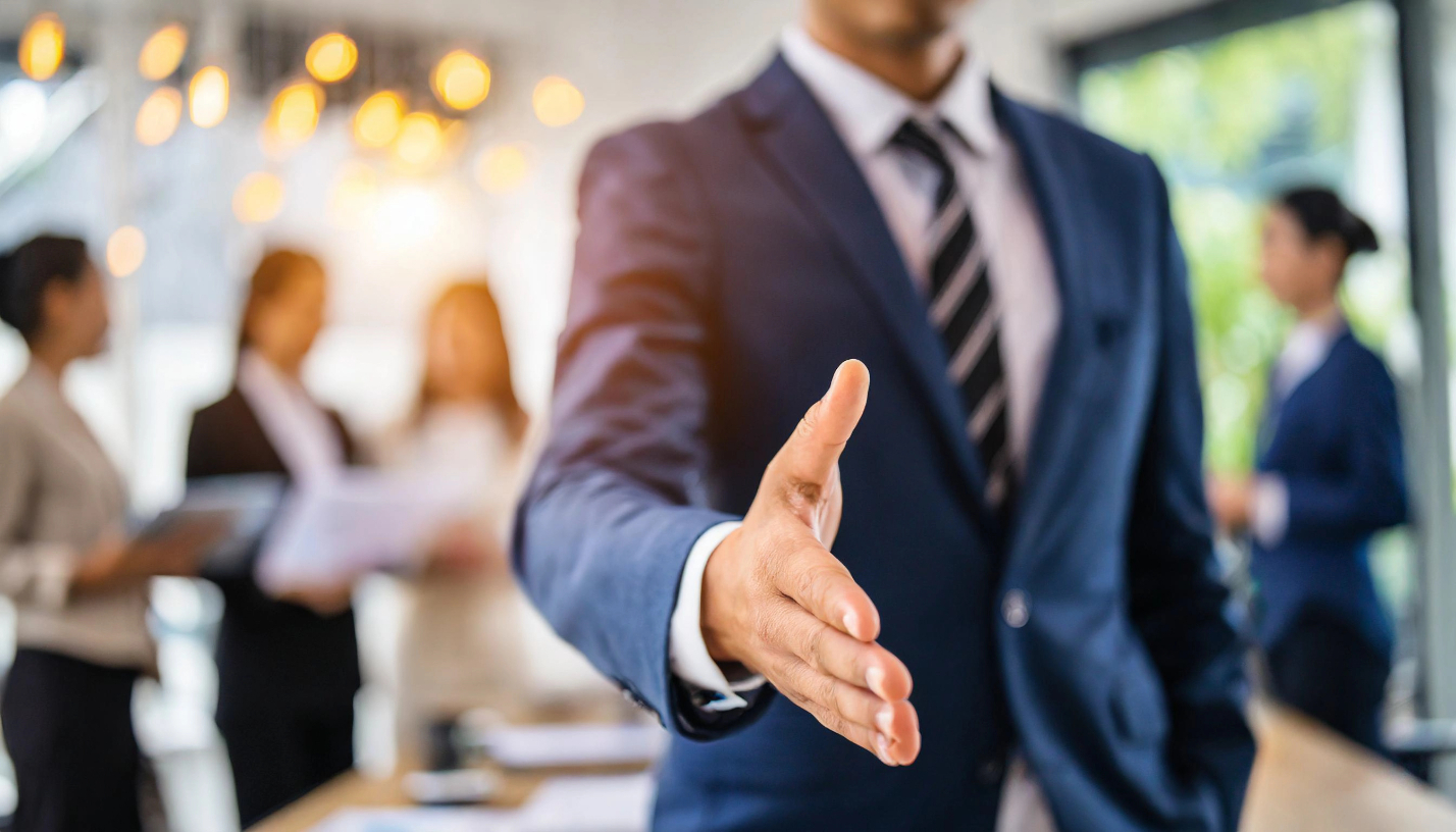 Business People Shaking Hands Office